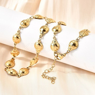304 Stainless Steel Ladybug Link Chain Necklaces for Women Men NJEW-K249-21A-G-1