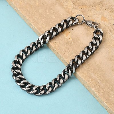 667 Stainless Steel Curb Chain Bracelets for Men Women BJEW-D367-02-1