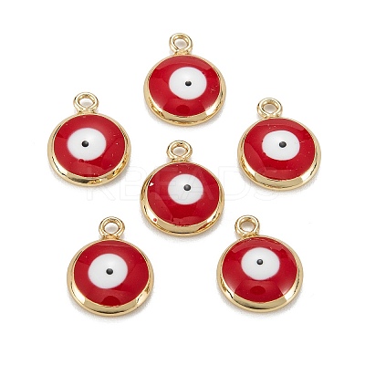 Brass Enamel Charms KK-C223-16G-04-1