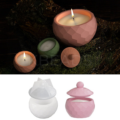 Faceted Round DIY Candle Cup Silicone Molds LS-DIY-Q037-07A-1