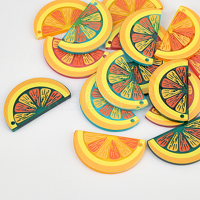 3D Printed Orange Charm Dangle Earring Making Kit for Girl Women DIY-OC0007-70-1