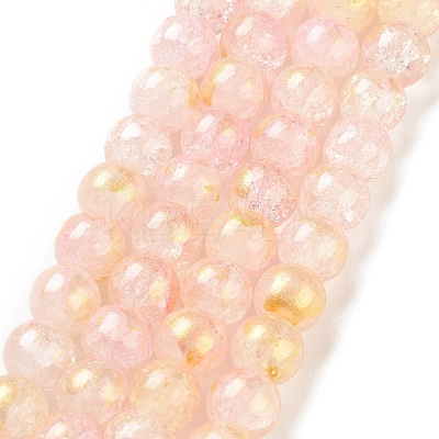 Baking Paint Crackle Glass Bead Strands X1-DGLA-R053-03E-1