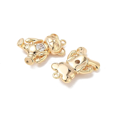 Brass Micro Pave Clear Cubic Zirconia Pendants KK-L254-08G-1