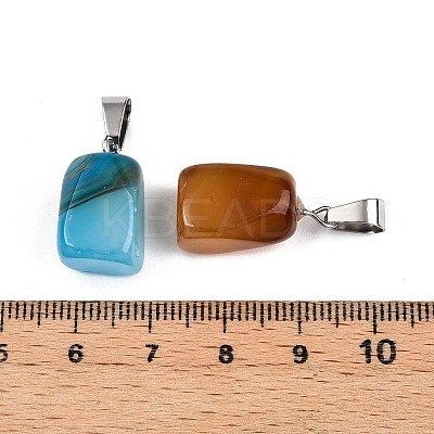 Dyed Natural Agate Pendants G-N344-11P-1