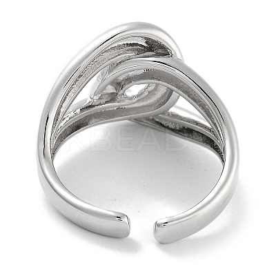 Rack Plating Knot Brass Open Cuff Rings RJEW-Z059-18P-1