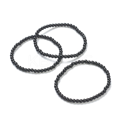 Round Glass Beads Stretch Bracelets for Teen Girl Women BJEW-A117-A-21-1