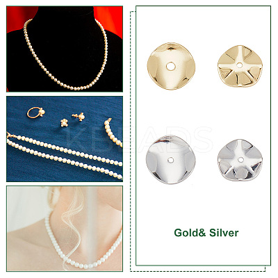 40Pcs 4 Styles Brass Spacer Beads KK-GO0001-34-1