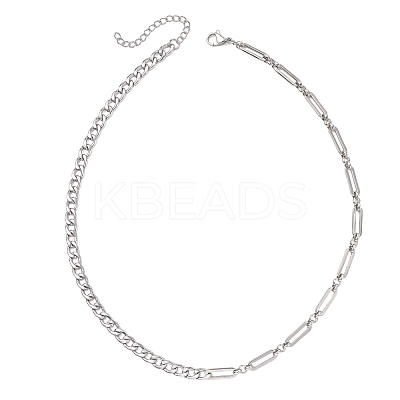 304 Stainless Steel Mixed Link Chain Necklaces NJEW-JN05851-1