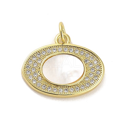 Brass Micro Pave Clear Cubic Zirconia Pendants KK-K365-02H-G-1