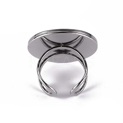 Tarnish Resistant 201 Stainless Steel Cuff Ring Findings STAS-S080-040G-P-1