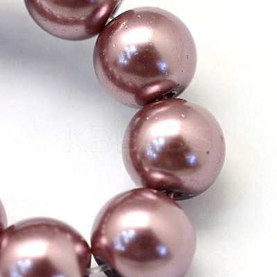 Baking Paint Pearlized Glass Pearl Round Bead Strands HY-Q003-10mm-58-1