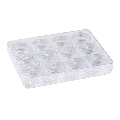 (Defective Closeout Sale:Box is Cracked )Transparent Plastic Nail Art Decorations Storage Box AJEW-XCP0002-12-1