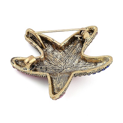 Starfish Rhinestone Brooches JEWB-S030-02-1