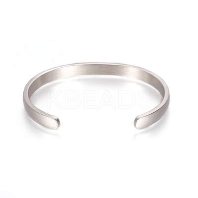 304 Stainless Steel Cuff Bangles STAS-I110-10-6mm-1