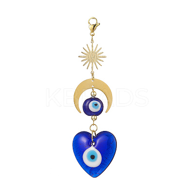 Handmade Evil Eye Lampwork Pendant Decorations HJEW-JM00912-05-1