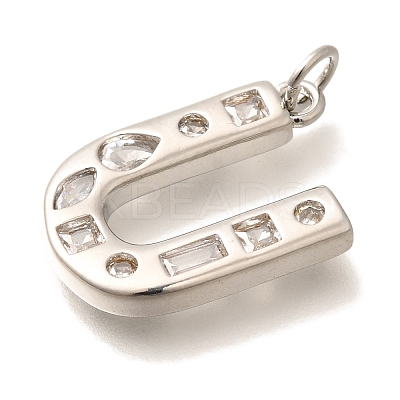 Brass Micro Pave Clear Cubic Zirconia Pendants KK-G521-01P-U-1