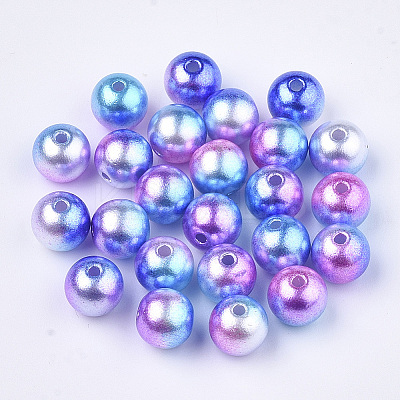 Rainbow ABS Plastic Imitation Pearl Beads X1-OACR-Q174-8mm-06-1