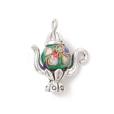 8Pcs 8 Colors Tibetan Style Alloy Pendants PALLOY-JF04280-1