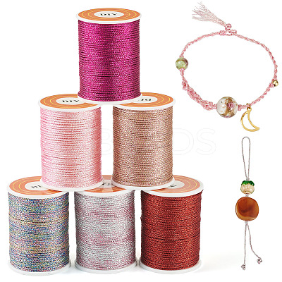 6Rolls 6 Colors Polyester Metallic Thread OCOR-TA0002-82A-1