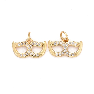 Rack Plating Brass Cubic Zirconia Pendants ZIRC-C031-01G-1