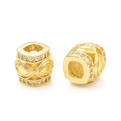 Brass Micro Pave Cubic Zirconia European Beads KK-P228-50G-1