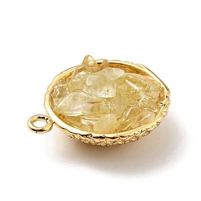 Natural Citrine Chip Pendants KK-C242-05G-18-1