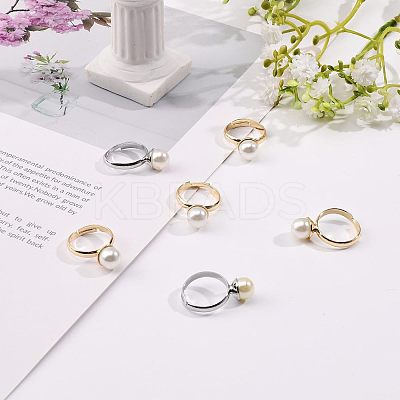 20Pcs 2 Colors Adjustable Brass Rings Findings DIY-CA0005-56-1