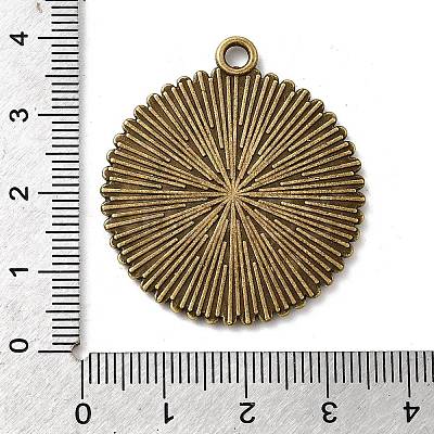 Tibetan Style Flat Round Alloy Pendant Cabochon Settings TIBEP-Q045-031AB-NR-1
