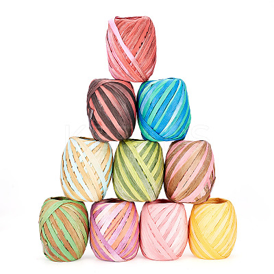 10 Rolls 10 Colors Raffia Natural Rope OCOR-TA0002-25-1