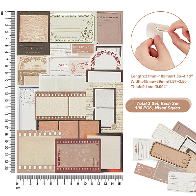 3 Sets 3 Styles Retro Filmstrip Paper Scrapbook Decorative Pads DIY-GA0005-55-1