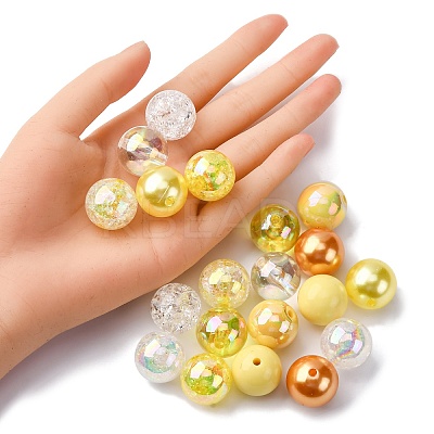 20Pcs 10 Colors Transparent & Opaque Acrylic Beads MACR-FP0001-20-1