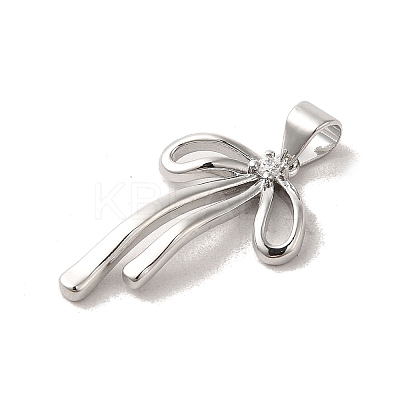 Brass Micro Pave Clear Cubic Zirconia Pendants KK-R155-02P-1