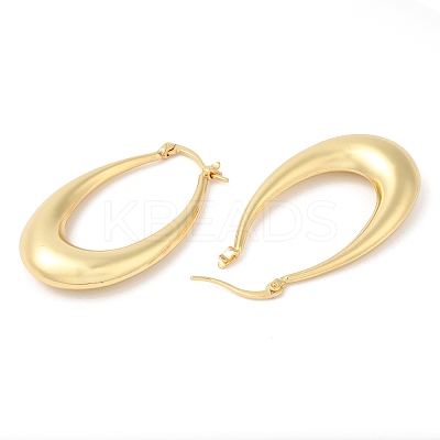 Rack Plating Brass Teardrop Hoop Earrings for Women EJEW-G348-05G-1