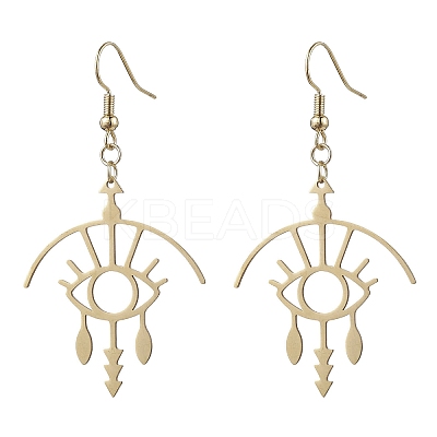 Hollow Eey 201 Stainless Steel Dangle Earrings EJEW-TA00405-1