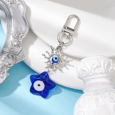 Evil Eye Lampwork Pendant Decorations HJEW-JM01997-04-1