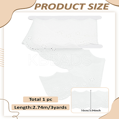 3 Yards Cotton Embroidery Flower Lace Ribbon OCOR-LP0002-48-1