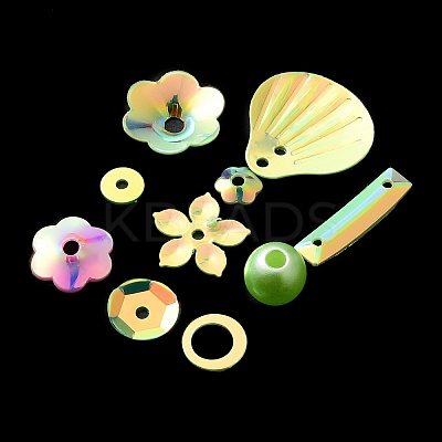 Rainbow Iridescent PVC Paillette/Sequins Beads & Links & Pendants PVC-C001-01E-1