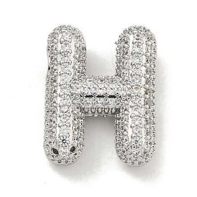 Platinum Plated Brass Micro Pave Cubic Zirconia Pendants KK-L073-001P-H-1