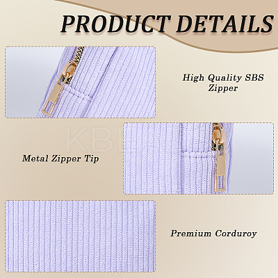 Corduroy Cloth Cosmetic Zipper Bags AJEW-WH20017-50G-1