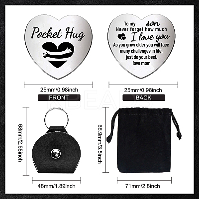 1 Set Friendship Theme Heart Double-Sided Engraved Stainless Steel Commemorative Decision Maker Coin AJEW-GL0001-60-002-1