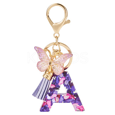 Resin Butterfly Pendant Keychains KEYC-TAC0034-03A-1