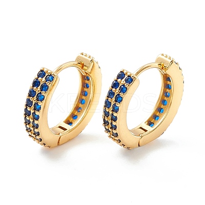 Cubic Zirconia Chunky Hinged Huggie Hoop Earrings for Women EJEW-P196-21G-02-1