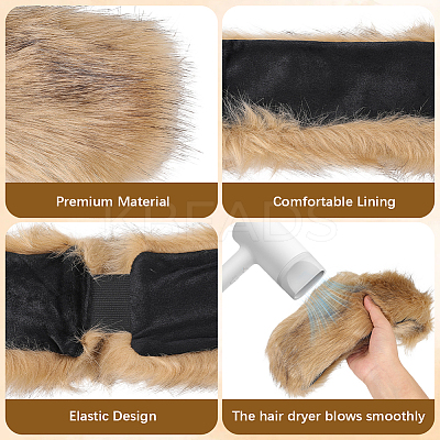 1Pc Faux Fur Fiber Yarn Warmer Headbands COHT-CY0001-01E-1