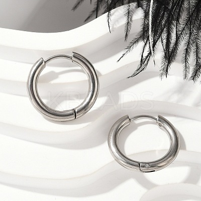 202 Stainless Steel Huggie Hoop Earrings X-EJEW-F111A-16mm-P-1