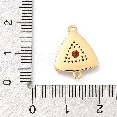 Brass Micro Pave Clear Cubic Zirconia & Shell Connector Charms KK-M303-03G-10-1