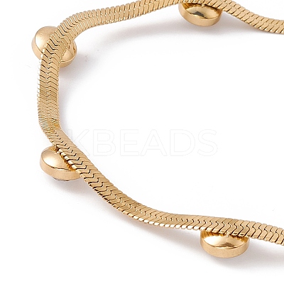 Crystal Rhinestone Beaded Herringbone Chain Bracelet BJEW-G656-03G-1