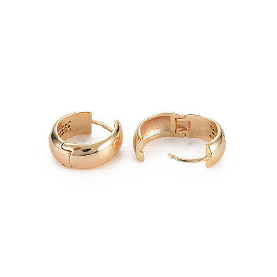 Real 18K Gold Plated Brass Chunky Huggie Hoop Earrings KK-S356-657-NF-1