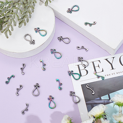 10 Sets 2 Colors 304 Stainless Steel Toggle Clasps STAS-SC0004-23-1