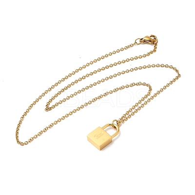304 Stainless Steel Rolo Chain Pendant Necklaces NJEW-S444-01G-10-1