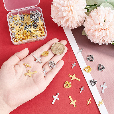 120Pcs 6 Style Alloy Pendants FIND-PH0006-10-1